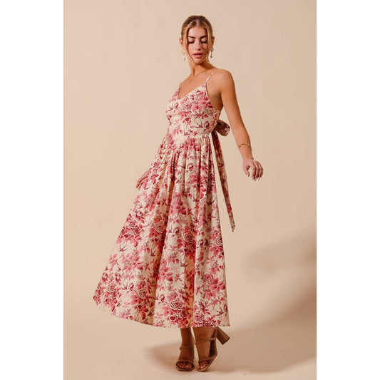 Rosé Garden Midi Dress