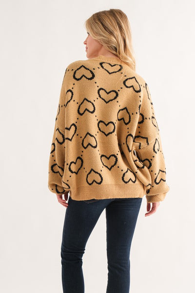 Hearts on Hearts Sweater [sand]