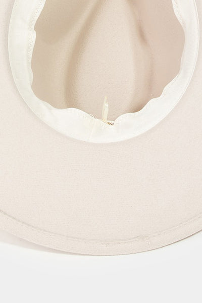 Coin Disc Ribbon Fedora Hat [ivory]