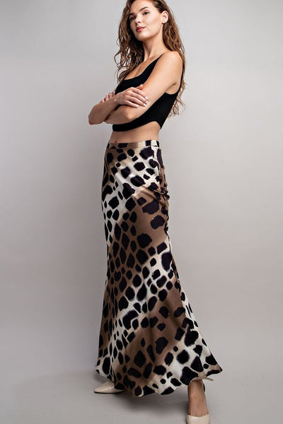 Spotted Maxi Skirt [brown]