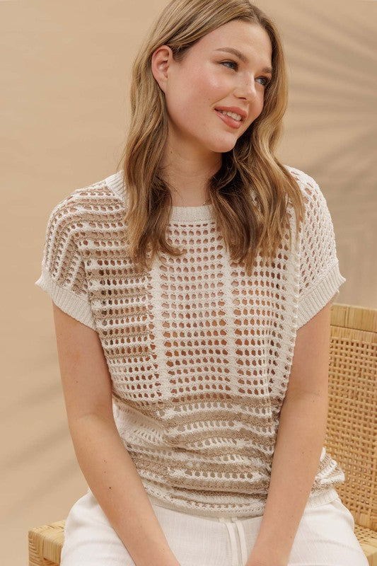 Nora Crochet Knit Top